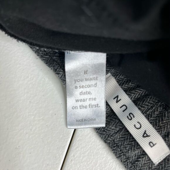 Pacsun Elastic Herringbone Trouser Tie Waist Charcoal Slim Pant Men Size Medium - Picture 8 of 14